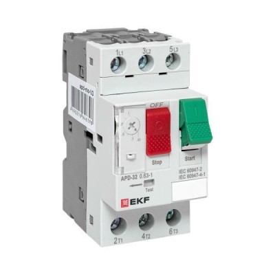 Выключатель автоматический для защиты двигателя АПД-32 0.63-1.0А EKF apd-me-1.0 Выключатель автоматический для защиты двигателя АПД-32 0.63-1.0А EKF apd-me-1.0