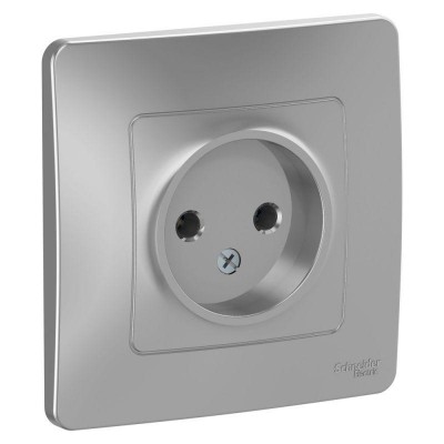 Розетка 1-м СП Blanca 16А IP20 250В без заземл. без защ. шторок алюм. SE BLNRS000013 Розетка 1-м СП Blanca 16А IP20 250В без заземл. без защ. шторок алюм. SE BLNRS000013