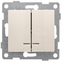 Выключатель 2-кл. СП Bravo 10А 250В с индикацией механизм беж. GUSI С10В28-003 Выключатель 2-кл. СП Bravo 10А 250В с индикацией механизм беж. GUSI С10В28-003
