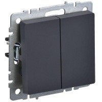 Выключатель 2-кл. СП BRITE ВС10-2-0-БрГ 10А механизм графит IEK BR-V20-0-10-K53 Выключатель 2-кл. СП BRITE ВС10-2-0-БрГ 10А механизм графит IEK BR-V20-0-10-K53