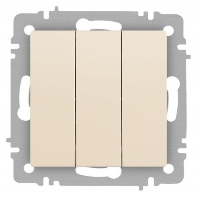 Выключатель 3-кл. СП Accent 6-106-02 10А IP20 250В AL/CU сл.кость Intro Б0063534