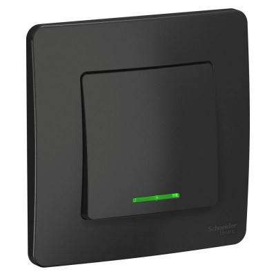 Выключатель 1-кл. СП Blanca 10А IP20 (сх. 1) 250В с подсветкой антрацит SE BLNVS010116 Выключатель 1-кл. СП Blanca 10А IP20 (сх. 1) 250В с подсветкой антрацит SE BLNVS010116