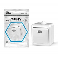 Выключатель 1-кл. ОП Dita IP54 10А 250В с индикацией бел. TOKOV ELECTRIC TKL-DT-V1I-C01-IP54 Выключатель 1-кл. ОП Dita IP54 10А 250В с индикацией бел. TOKOV ELECTRIC TKL-DT-V1I-C01-IP54