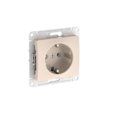 Розетка Glossa 16А с заземл. быстрозажим. клем. механизм беж. SE GSL000243S