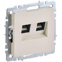 Розетка компьютерная двойн. СП RJ45 кат.5E BRITE РК10-2-БрКр механизм беж. IEK BR-K20-1-K10