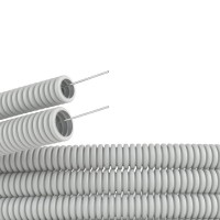 Труба гофрированная ПВХ гибкая легкая d16мм с протяжкой сер. (уп.50м) DKC 9191650 Труба гофрированная ПВХ гибкая легкая d16мм с протяжкой сер. (уп.50м) DKC 9191650