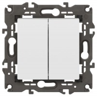 Переключатель 2-кл. Elegance 14-1106-01М 250В 10АХ матов. бел. Эра Б0065791