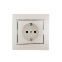 Розетка 1-м СП Mira 16А IP20 с заземл. со вставкой керамика жемчуж./бел. перламутр. LEZARD 701-3030-122 Розетка 1-м СП Mira 16А IP20 с заземл. со вставкой керамика жемчуж./бел. перламутр. LEZARD 701-3030-122