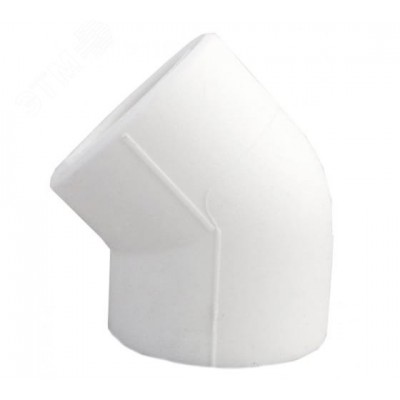 Угольник 63 мм 45 град., полипропиленовый PPR, белый