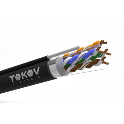 Кабель витая пара F/UTP 4х2х24AWG(0.48мм)+тросс кат.5E PE Fluke tested (м) TOKOV ELECTRIC TKE-C05-F/UTP-42-5E-305-ODC Кабель витая пара F/UTP 4х2х24AWG(0.48мм)+тросс кат.5E PE Fluke tested (м) TOKOV ELECTRIC TKE-C05-F/UTP-42-5E-305-ODC