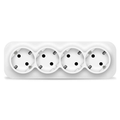 Розетка 4-м ОП 16А IP20 с заземл. бел. IONICH 1447 Розетка 4-м ОП 16А IP20 с заземл. бел. IONICH 1447