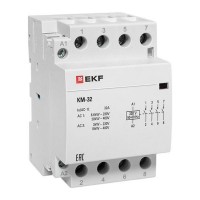 Контактор модульный КМ 32А 4NО (3 мод.) EKF km-3-32-40 Контактор модульный КМ 32А 4NО (3 мод.) EKF km-3-32-40