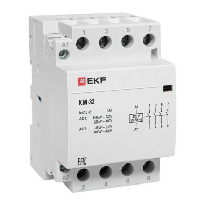 Контактор модульный КМ 32А 4NО (3 мод.) EKF km-3-32-40