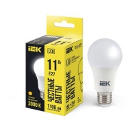 Лампа светодиодная A60 11Вт грушевидная 3000К тепл. бел. E27 990лм 230-240В IEK LLE-A60-11-230-30-E27