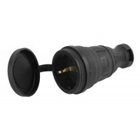 Разъем каучуковый с заземл. прям. 16А IP44 черн. Эра Б0044541 Разъем каучуковый с заземл. прям. 16А IP44 черн. Эра Б0044541