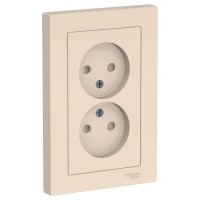 Розетка 2-м СП AtlasDesign 16А IP20 без заземл. защ. шторки в сборе беж. SE ATN000222 Розетка 2-м СП AtlasDesign 16А IP20 без заземл. защ. шторки в сборе беж. SE ATN000222
