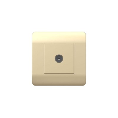 Розетка телевизионная одиночная TV NEW3-E коннектор шампань CHINT 431410 Розетка телевизионная одиночная TV NEW3-E коннектор шампань CHINT 431410