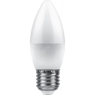 Лампа светодиодная LED 9вт Е27 белый матовая свеча