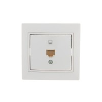 Розетка компьютерная 1-м СП Mira RJ45 бел./бел. LEZARD 701-0202-139