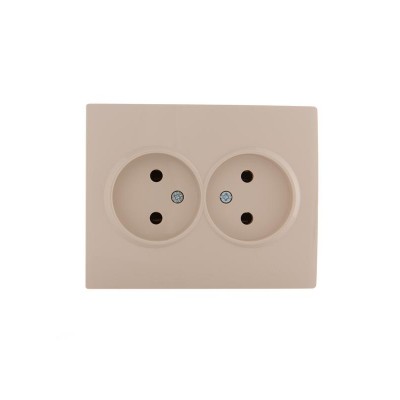 Розетка 2-м СП Karina 16А IP20 без заземл. керамика крем. LEZARD 707-0300-128 Розетка 2-м СП Karina 16А IP20 без заземл. керамика крем. LEZARD 707-0300-128