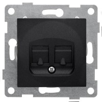 Розетка компьютерная + телефонная 2-м СП Bravo RJ45 + RJ12 механизм графит GUSI С10КТ-010 Розетка компьютерная + телефонная 2-м СП Bravo RJ45 + RJ12 механизм графит GUSI С10КТ-010