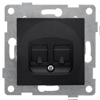 Розетка компьютерная + телефонная 2-м СП Bravo RJ45 + RJ12 механизм графит GUSI С10КТ-010 Розетка компьютерная + телефонная 2-м СП Bravo RJ45 + RJ12 механизм графит GUSI С10КТ-010