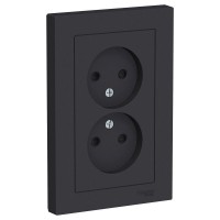 Розетка 2-м СП AtlasDesign 16А IP20 без заземл. защ. шторки в сборе карбон SE ATN001022 Розетка 2-м СП AtlasDesign 16А IP20 без заземл. защ. шторки в сборе карбон SE ATN001022