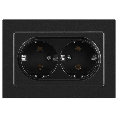 Розетка 2-м СП Accent 6-205-05 16А IP20 250В 2P+E Schuko AL/CU антрацит Intro Б0063494