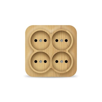 Розетка 4-м ОП 10А IP20 квадрат. без заземл. сосна IONICH 1458 Розетка 4-м ОП 10А IP20 квадрат. без заземл. сосна IONICH 1458