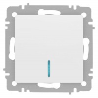 Выключатель 1-кл. СП Accent 6-102-01М 10А IP20 250В с подсветкой AL/CU бел. матов. Intro Б0063466