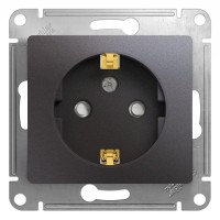 Розетка 1-м СП Glossa 16А IP20 250В с заземл. защ. шторки механизм графит SE GSL001345 Розетка 1-м СП Glossa 16А IP20 250В с заземл. защ. шторки механизм графит SE GSL001345
