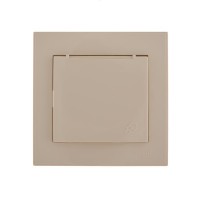 Розетка 1-м СП Rain с заземл. с защ. крышкой керамика крем. LEZARD 703-0303-123