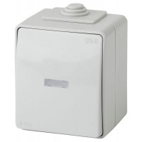 Выключатель 1-кл. ОП Эра Эксперт 10А IP65 11-1602-03 250В 10AX с подсветкой сер. Эра Б0035974