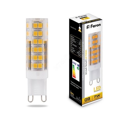 Лампа светодиодная LED 7вт 230в G9 теплый капсульная