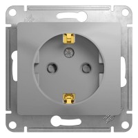 Розетка 1-м СП Glossa 16А IP20 с заземл. защ. шторки механизм алюм. SE GSL000345 Розетка 1-м СП Glossa 16А IP20 с заземл. защ. шторки механизм алюм. SE GSL000345