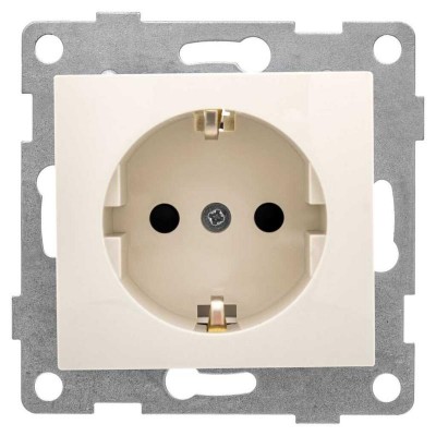 Розетка 1-м СП Bravo 16А 250В с заземл. защ. шторки механизм беж. GUSI С10Р4-003 Розетка 1-м СП Bravo 16А 250В с заземл. защ. шторки механизм беж. GUSI С10Р4-003