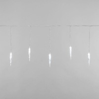 Гирлянда светодиодная "Айсикл" (бахрома) "Сосульки" 1.5х0.25м 10LED бел. 0.51Вт IP20 провод прозр. Neon-Night 303-068