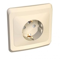 Розетка 1-м СП Этюд 16А IP20 250В с заземл. защ. шторки крем. SE PC16-004K Розетка 1-м СП Этюд 16А IP20 250В с заземл. защ. шторки крем. SE PC16-004K