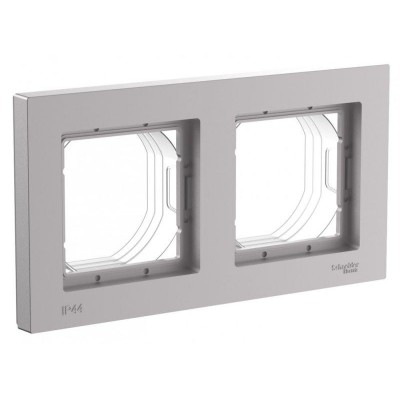 Рамка 2-м AtlasDesign Aqua IP44 алюм. SE ATN440302