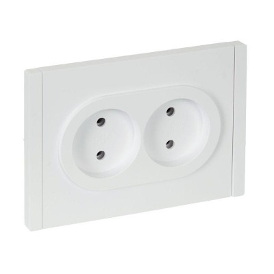 Розетка 2-м СП FORTE&PIANO FP226 10А без заземл. без защ. шторок безвинт. крепл. бел. IEK FP-R20-10-1-K01