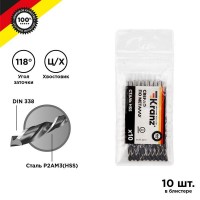Сверло по металлу 3.0мм HSS DIN 338 (уп.10шт) Kranz KR-91-0610 Сверло по металлу 3.0мм HSS DIN 338 (уп.10шт) Kranz KR-91-0610