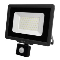 Прожектор светодиодный PFL-C3 SENSOR 50Вт 6500К IP65 ДО закален. прозр. стекло датчик движения инфракрасный Pro JazzWay 5026940A