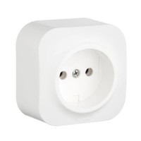 Розетка 1-м ОП Quteo 16А IP20 2P без заземл. без защ. шторок бел. IEK 782210