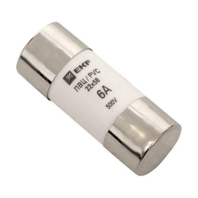 Вставка плавкая цилиндрическая ПВЦ 22х58 6А EKF pvc-22x58-6 Вставка плавкая цилиндрическая ПВЦ 22х58 6А EKF pvc-22x58-6