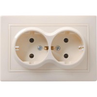 Розетка 2-м СП Кварта РС12-3-ККм 16А IP20 с заземл. без защ. шторок крем. IEK ERK24-K33-16-DM Розетка 2-м СП Кварта РС12-3-ККм 16А IP20 с заземл. без защ. шторок крем. IEK ERK24-K33-16-DM