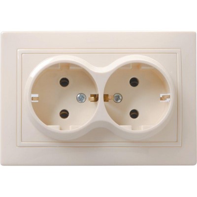 Розетка 2-м СП Кварта РС12-3-ККм 16А IP20 с заземл. без защ. шторок крем. IEK ERK24-K33-16-DM Розетка 2-м СП Кварта РС12-3-ККм 16А IP20 с заземл. без защ. шторок крем. IEK ERK24-K33-16-DM