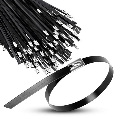 Хомут кабельный 7.9х400 сталь ANSI 304 с покрытием TOKOV ELECTRIC TKE-HM304-7.9-400-C/100