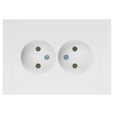 Розетка 2-м СП Accent 6-204-01 16А IP20 250В 2P AL/CU бел. Intro Б0063447
