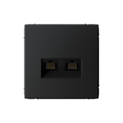 Розетка компьютерная 2-м ArtGallery RJ45 + RJ45 кат.5E механизм карбон SE GAL001085