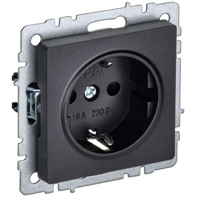 Розетка BRITE РС14-1-0-БрЧ 16А с заземл. защ. шторки механизм черн. IEK BR-R14-16-K02 Розетка BRITE РС14-1-0-БрЧ 16А с заземл. защ. шторки механизм черн. IEK BR-R14-16-K02